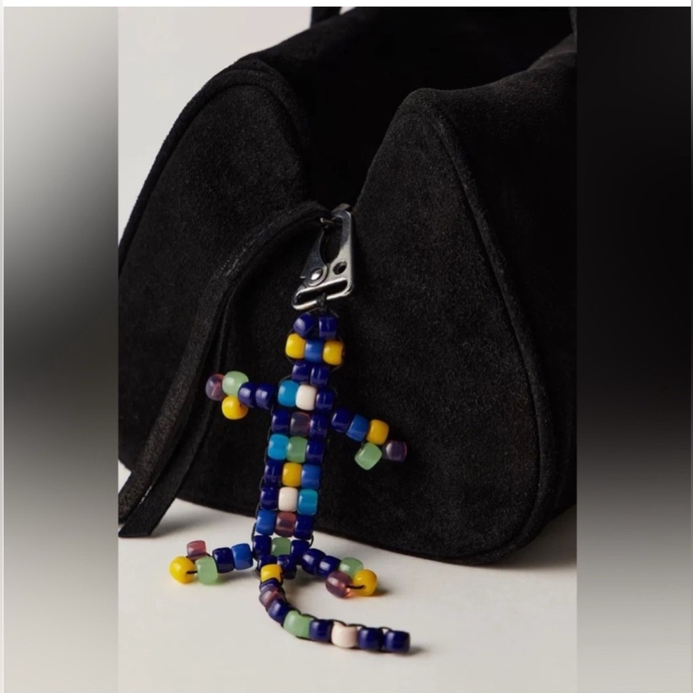 Free People beaded lizard bag charms NWT